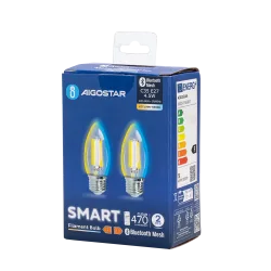 2 x Inteligentna żarówka Bluetooth Mesh C35 4.5W E27 2700-6500K energooszczędna do salonu i biura