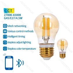 2 x Inteligentna żarówka Bluetooth Mesh G45 4.5W E27 2700-6500K energooszczędna