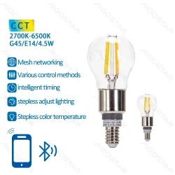 2 x inteligentna żarówka Bluetooth Mesh G45 4,5W 2700-6500K energooszczędna do domu