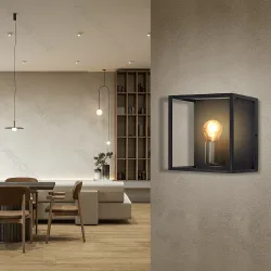 Metalowa lampa ścienna z gwintem E27 do efektownego oświetlenia wnętrz