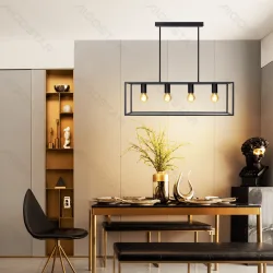 Metalowa lampa wisząca 5-punktowa z trzonkiem E27 do eleganckiego wnętrza
