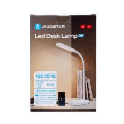Wielofunkcyjna lampa biurkowa CCT Aigostar z ładowarką indukcyjną dla wygody użytkowania
