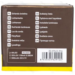 Solarny girlanda ogrodowa 5m 10 kul 80 LED ciepła do przytulnego klimatu