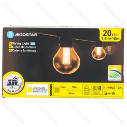 Girlanda solarna G50 10 m 20 białych ciepłych kul do przytulnego ogrodu