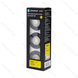 3x Czarny reflektor LED 4,5W 3000K ciepły biały z regulacją kąta do salonu