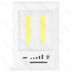 Lampka nocna 2 x COB 240 lm na baterie AAA x4 zimne światło do biura