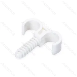 Dwuhaczykowy zacisk do rur PVC Φ16 mm ze śrubą rozporową dla trwałego montażu