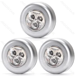 3x lampka nocna LED na baterie 3xAAA zimna barwa praktyczne oświetlenie