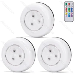 3 x lampka nocna RGB na baterie 3xAAA z pilotem Aigostar dla wygody użytkowania