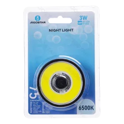 Lampka nocna LED COB 3W 75LM zimna na baterie 3 AAA praktyczne oświetlenie