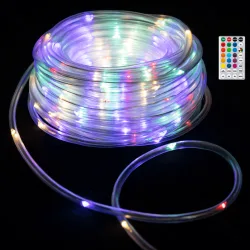 Wąż świetlny 10m 100 LED RGB Φ5 na baterie z pilotem 32-klawiszowym do dekoracji