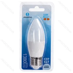 Żarówka LED C37 E27 14W 6500K zimna biała energooszczędna do biura