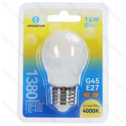 Żarówki LED G45 E27 14W 4000K 2 sztuki w blisterze do kuchni