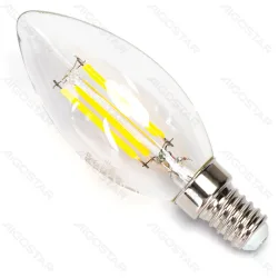 Żarówka świecowa LED filament C35 E14 8W 880lm zimna do biura energoszczędna