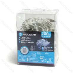 Lampki choinkowe 200 LED na 4 baterie AA 20 m zimne światło praktyczne i trwałe