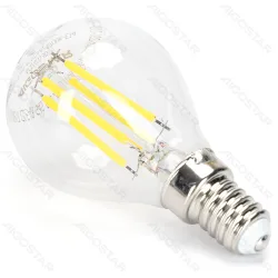 Żarówka LED filament G45 E14 4W 6500K zimna biała transparentna energooszczędna do biura
