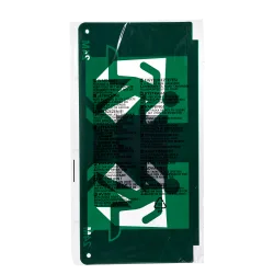 Piktogram znak wyjścia 327x162 mm do oprawy oświetlenia awaryjnego zapewniający bezpieczeństwo