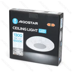 Lampa sufitowa LED 12W 1300lm 6500K zimna z efektem słonecznika do biura