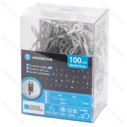 Niskonapięciowe lampki sople 100 LED 5 m zimne światło do dekoracji zimowych