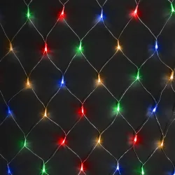 Niskonapięciowa zewnętrzna siatka 100 LED multikolor 1,5x1,5 m do dekoracji ogrodu
