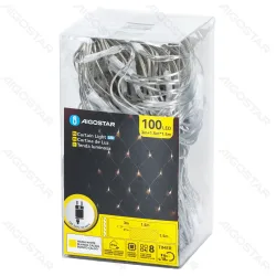 Niskonapięciowa siatka 100 LED 1,5x1,5 m ciepła biel do przytulnego klimatu