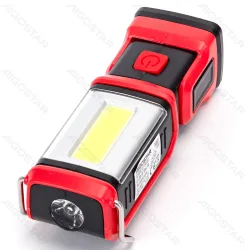Latarka lampka COB 3W 200 lm na 3xAA praktyczna przenośna lampa robocza