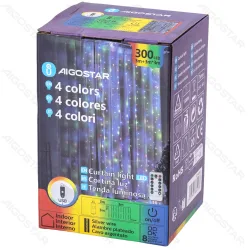Kolorowa kurtyna LED RGBY 3x3 m z pilotem USB do efektownych dekoracji