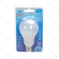 Żarówka E27 12W 6500K 1170lm A60 z czujnikiem światła do biura energoszczędna