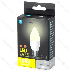 2 x Żarówka świeczka LED C37 E27 11W 1060lm neutralna do kuchni energoszczędna