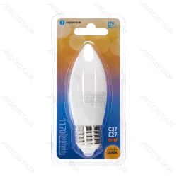 Żarówka LED świeczka C37 E27 12W 1170lm ciepła do salonu energooszczędna - matowa biała powłoka