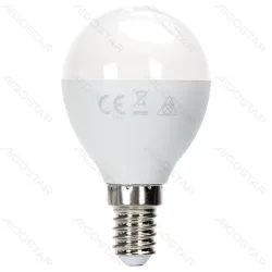Żarówka LED G45 12W E14 6500K 1170lm zimna do biura energooszczędna - biała matowa oprawa z metalową bazą e14