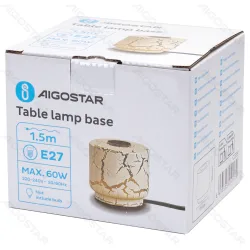 Lampa stołowa kolumna z trzonkiem E27 imitująca marmur bez żarówki