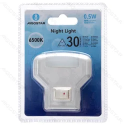 Lampka nocna LED 0,5W 6500K 30lm IP20 Aigostar z wyłącznikiem do biura