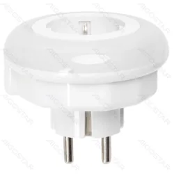 Lampka nocna LED 0,6W 3000K z czujnikiem nocy i gniazdem sieciowym do przytulnego klimatu