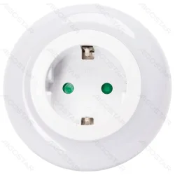 Lampka nocna LED 0,6W 3000K z czujnikiem nocy i gniazdem sieciowym do przytulnego klimatu
