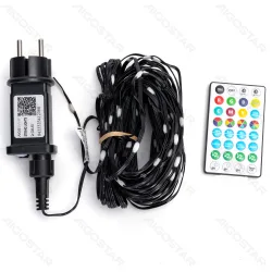 Zewnętrzne płaskie lampki LED 200 RGBIC na Bluetooth z pilotem 20 m do ogrodu