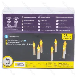 Lampki choinkowe 5m 25 ciepłych świeczek LED na baterie dla przytulnej atmosfery