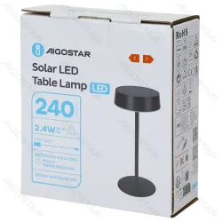Lampa stołowa LED solarna i USB 2,4W IP44 czarna Aigostar do przytulnego klimatu