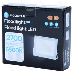 Naświetlacz LED 30W 6500K szklany klosz biały P07 Aigostar