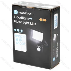 Naświetlacz LED 20W 1800lm z czujnikiem PIR 6500K zimny do biura i garażu IP65