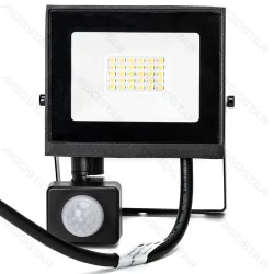 Naświetlacz LED 20W 1800lm z czujnikiem PIR 6500K zimny do biura i garażu IP65