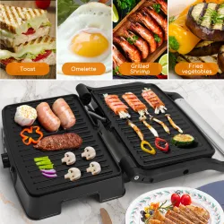 Karbowany opiekacz do panini Aigostar 1500W ze stali nierdzewnej dla wygody w kuchni