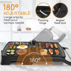 Karbowany opiekacz do panini Aigostar 1500W ze stali nierdzewnej dla wygody w kuchni