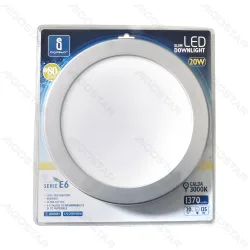 Panel LED podtynkowy E6 20W 1370lm ciepły srebrny do przytulnego wnętrza