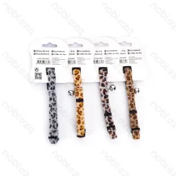 Obroża dla kota Nobleza W1.0 długość 20-30 cm wzór leopard zapewniająca wygodę i bezpieczeństwo