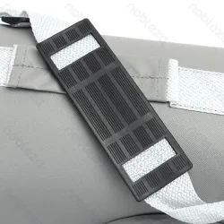 Torba transporter S 37x22x20 cm kapsuła kosmiczna dla kota lub psa zapewniająca wygodę podróży - szara z białą lamówką i okrągłym otworem wentylacyjny