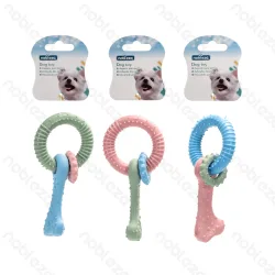 Ring z mini ringiem i kostką do czyszczenia zębów psa 7,3 cm dla zdrowia i zabawy
