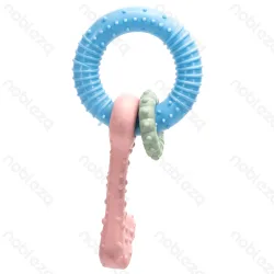 Ring z mini ringiem i kostką do czyszczenia zębów psa 7,3 cm dla zdrowia i zabawy