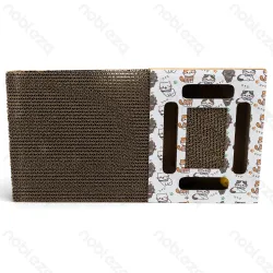 Drapak tekturowy dla kota 45x24x4 cm z kocimiętką i piłeczką dla zabawy i relaksu