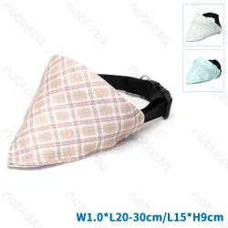 Trójkątny szalik w kratę 15x9 cm z obrożą 30 cm dla psa lub kota zapewniający wygodę i styl